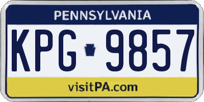 PA license plate KPG9857