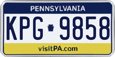 PA license plate KPG9858