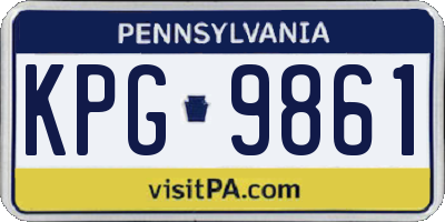 PA license plate KPG9861