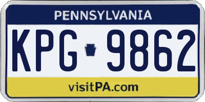 PA license plate KPG9862