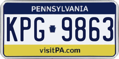 PA license plate KPG9863