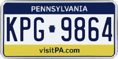 PA license plate KPG9864