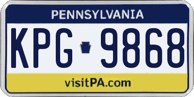 PA license plate KPG9868