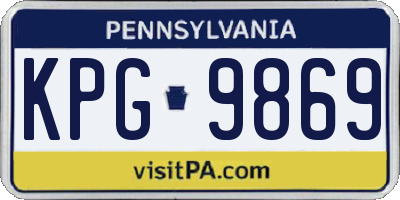 PA license plate KPG9869
