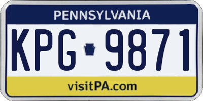 PA license plate KPG9871