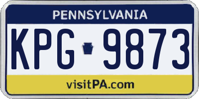 PA license plate KPG9873