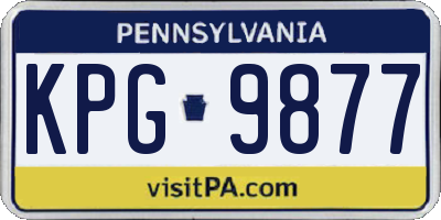PA license plate KPG9877