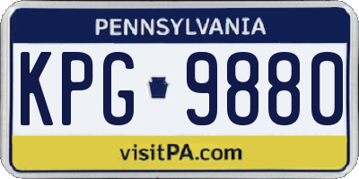 PA license plate KPG9880