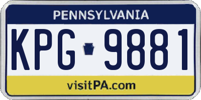 PA license plate KPG9881
