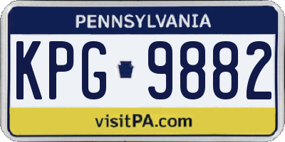 PA license plate KPG9882