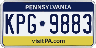 PA license plate KPG9883