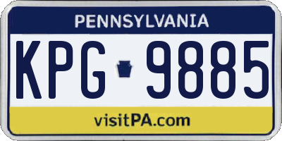 PA license plate KPG9885