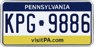 PA license plate KPG9886
