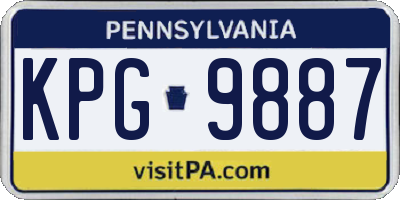 PA license plate KPG9887