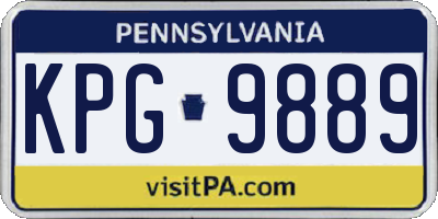 PA license plate KPG9889