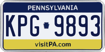 PA license plate KPG9893