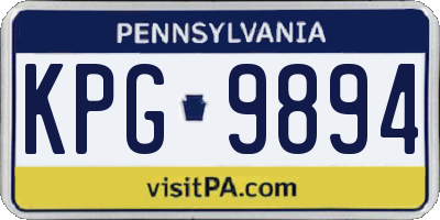 PA license plate KPG9894