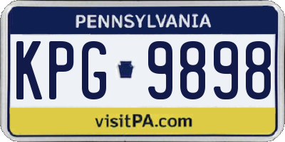 PA license plate KPG9898