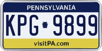 PA license plate KPG9899