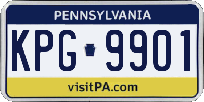 PA license plate KPG9901