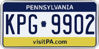 PA license plate KPG9902
