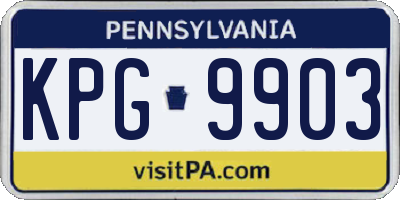 PA license plate KPG9903