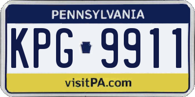 PA license plate KPG9911