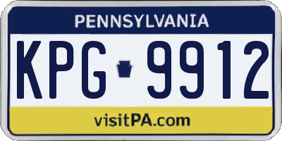 PA license plate KPG9912