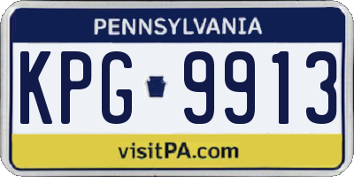 PA license plate KPG9913