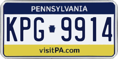 PA license plate KPG9914