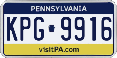 PA license plate KPG9916