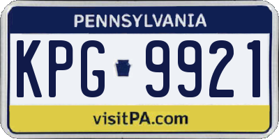 PA license plate KPG9921