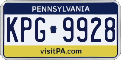 PA license plate KPG9928