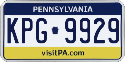 PA license plate KPG9929