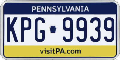 PA license plate KPG9939