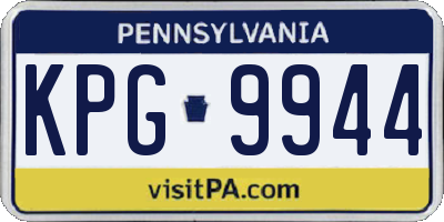 PA license plate KPG9944