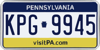 PA license plate KPG9945