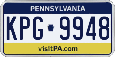 PA license plate KPG9948