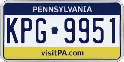 PA license plate KPG9951