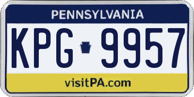 PA license plate KPG9957