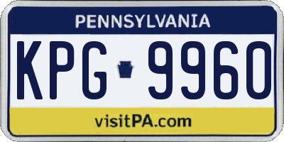 PA license plate KPG9960