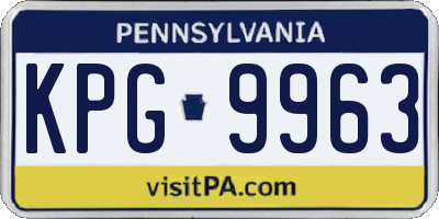 PA license plate KPG9963