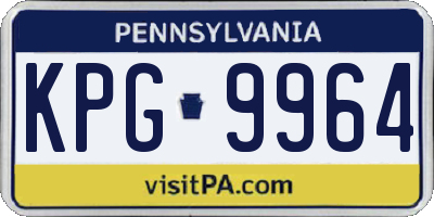 PA license plate KPG9964