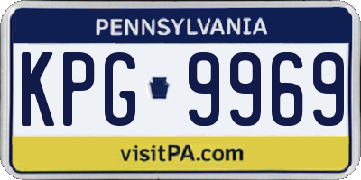 PA license plate KPG9969