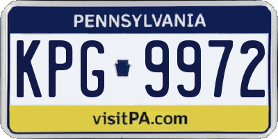 PA license plate KPG9972