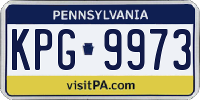 PA license plate KPG9973