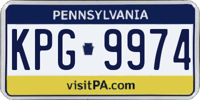 PA license plate KPG9974