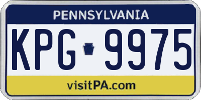 PA license plate KPG9975