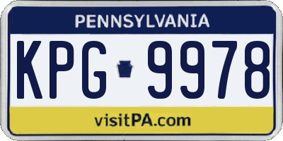 PA license plate KPG9978