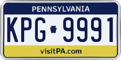 PA license plate KPG9991